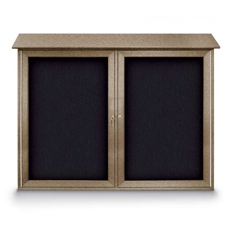United Visual Products Indoor Enclosed Combo Board, 48"x36", Satin Frame/Black & Cinnabar UVCB4836-BLACK-CINNABA